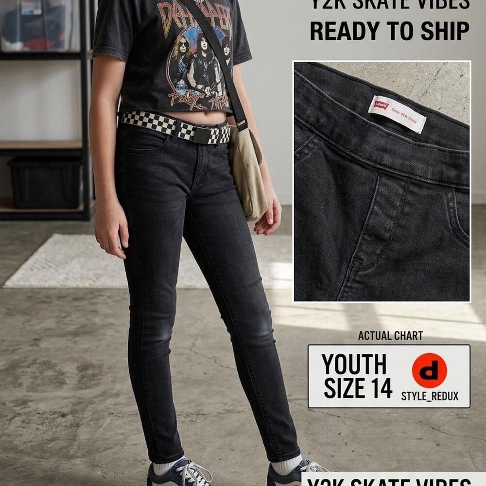 Girls Black Levi's Jeans